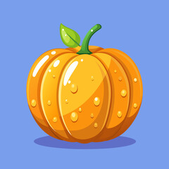 pumpkin with leaves