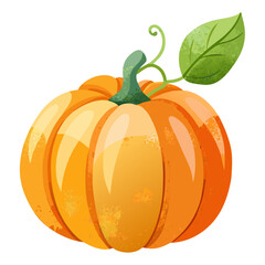 pumpkin with leaves