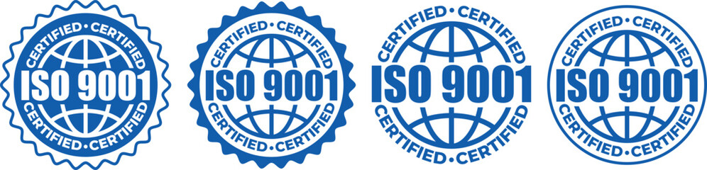 ISO 9001 Certification stamp– Vector Seal and badge for Quality Management Standards