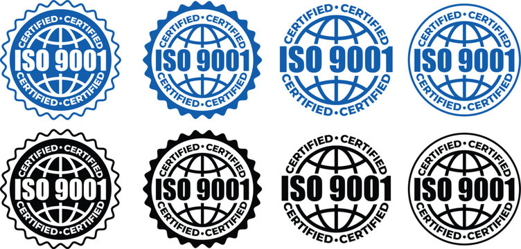 ISO 9001 Certification stamp– Vector Seal and badge for Quality Management Standards