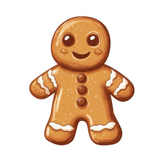 Gingerbread man, traditional gingerbread man cookie, isolated on transparent background