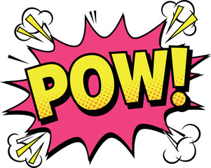 Retro comic book pow sound effect