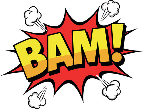 Comic book bam sound effect explosion