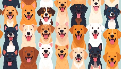 seamless pattern with dogs