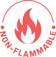 Non flammable symbol fire safety warning label
