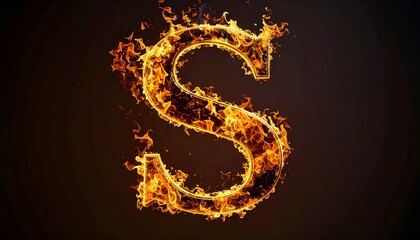 Burning letter s graphic design