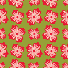 Floral seamless pattern. Branch with leaves ornamental background.