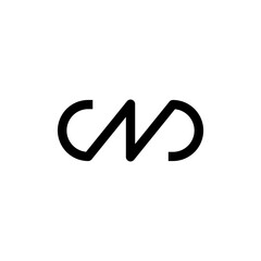 logo vektor leter C,N dan D dengan bentuk menyatu dan elegan