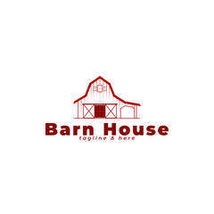 Fototapeta premium vintage retro barn house vector logo design illustration