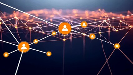 Abstract network connecting people, illustrating social media and data connections - Powered by Adobe