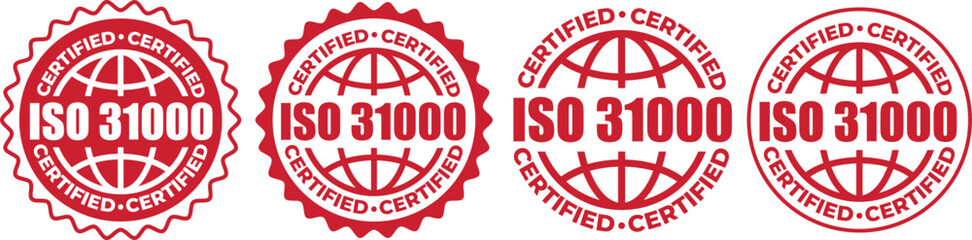 ISO 31000 Certification Badge – Vector Seal for Risk Management Standards and Guidelines