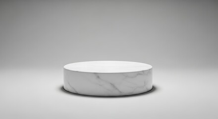 Elegant White Marble Round Display Stand for Product Presentation, Photography Backdrops, and Interior Decor - Perfect for Showcasing Jewelry, Cosmetics, and Home Goods in Professional Settings