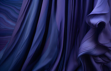 Fototapeta premium Deep blue and purple fabric drapes with soft lighting and shadows