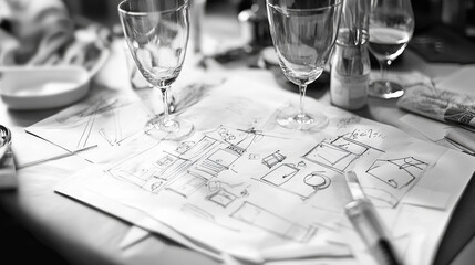 Key Traits of a Napkin Sketch: Conceptual: Used to explain a design, plan, business model, or strategy. 