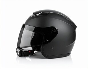 Fototapeta premium black helmet isolated on white