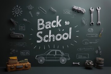Back to School Automotive Classroom Chalkboard