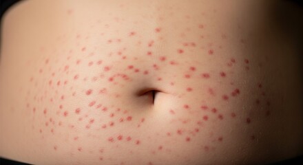 Dermatology: Close-up of a Measles-like Rash on the Abdomen