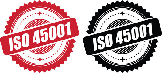 ISO 45001 Certification Badge – Vector Seal for Occupational Health and Safety Management Standards