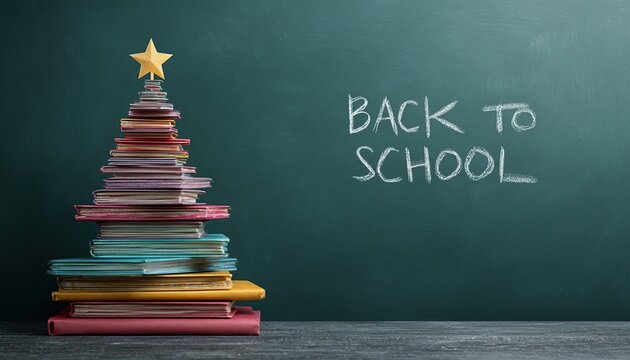 Back to School: Christmas Tree Made of Books