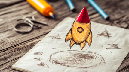 Napkin Sketch Business: Sketching out a startup idea or business model.