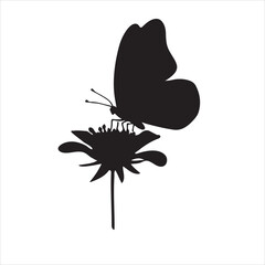 Detailed Butterfly Silhouette in Artistic Style