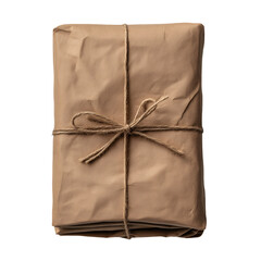 Folded T-Shirt Wrapped in Kraft Paper and Tied with Twine for Eco-Friendly Gift Packaging