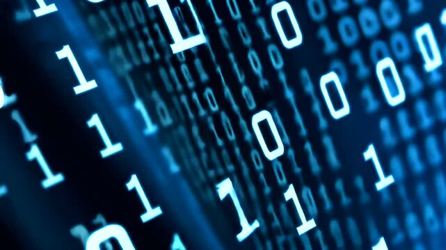 Abstract digital background with binary code, zeros and ones, for technology concept