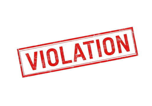 Red violation stamp isolated on transparent background