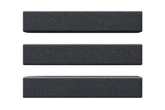 Three dark gray rectangular buttons, stacked vertically