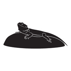 Majestic Bearded Dragon Silhouette – Bearded Dragon Vector Graphic for Digital and Print – Reptile Vector – Silhouette of Bearded Dragon

