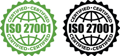 ISO 27001 Certification Badge – Vector Seal for Information Security Management Standards