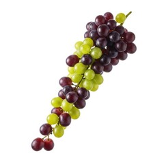 Fototapeta premium Bunch of fresh green and red grapes isolated on white background