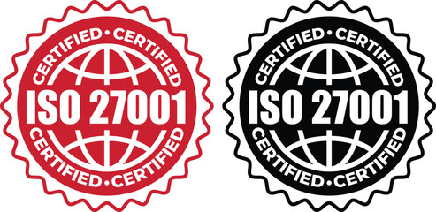ISO 27001 Certification Badge – Vector Seal for Information Security Management Standards