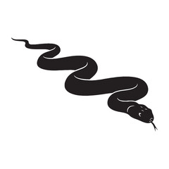 Detailed Black Mamba Silhouette – Black Mamba Vector Graphic for Branding Projects – black vector of Black Mamba – snake vector

