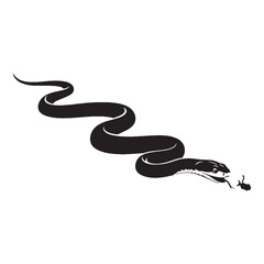 Fototapeta premium Distinguished Black Mamba Silhouette – Black Mamba Vector Illustration for Creative Professionals – silhouette of Black Mamba – snake silhouette