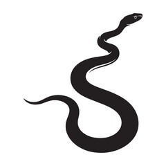 Elegant Black Mamba Silhouette – Black Mamba Vector Artwork for Creative Use – black vector of Black Mamba – snake vector

