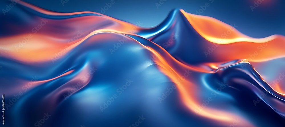 Poster abstract background wallpaper texture design pattern blue orange gradient smooth silk satin wave art