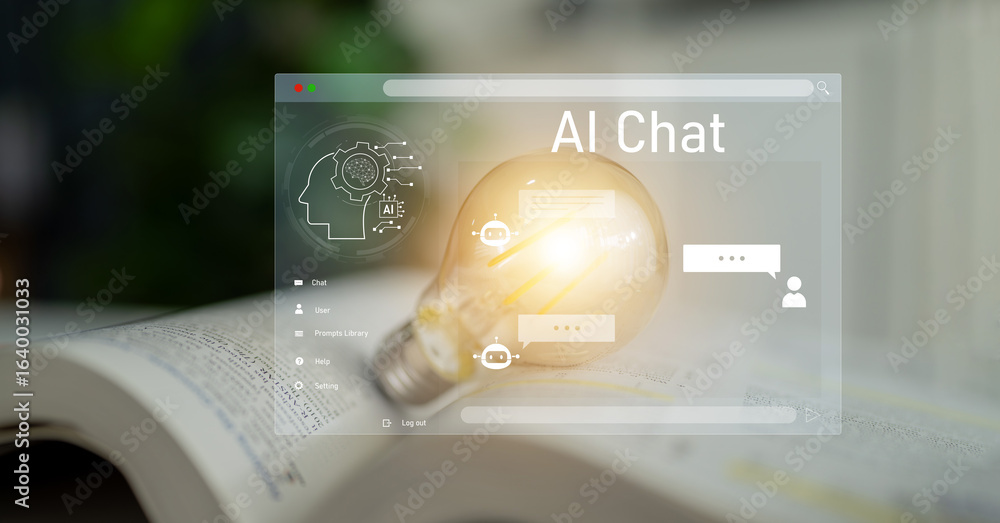 Poster ai chatbot interface facilitates communication, chatbot, and ai interaction for automated user suppo