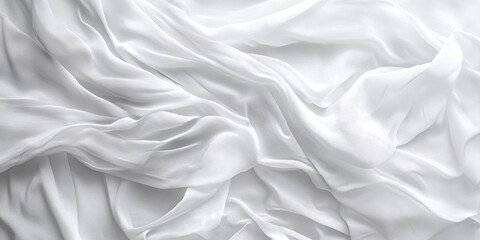 White fabric texture background with soft folds and elegant drape