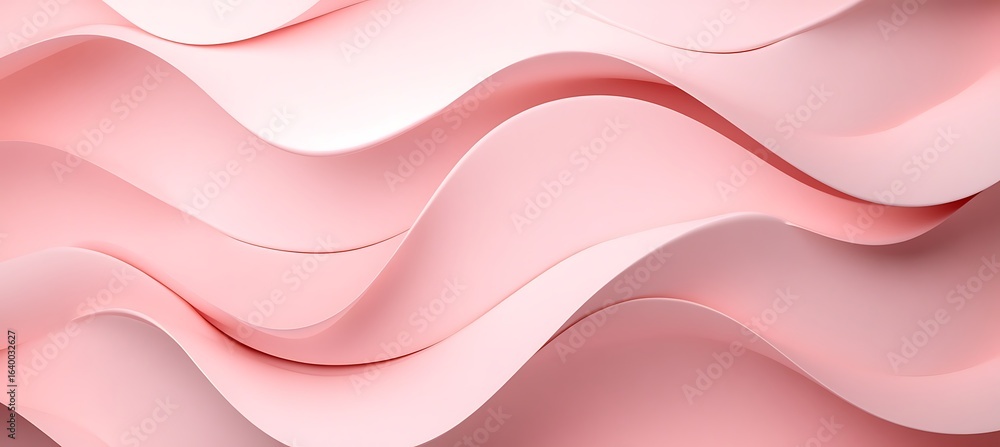 Poster pink waves abstract background pastel texture wallpaper smooth curves gradient backdrop design art p