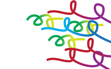 Obraz premium Abstract Background. A Vector Wave Shape Gradient Pattern. A 3D Rainbow Ribbon Knot Graphic Design with a Modern Loop Squiggle Element