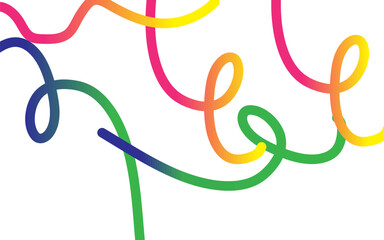 Obraz premium Abstract Background. A Vector Wave Shape Gradient Pattern. A 3D Rainbow Ribbon Knot Graphic Design with a Modern Loop Squiggle Element
