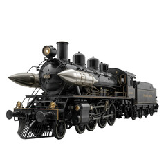 Fototapeta premium Magnificent vintage steam train locomotive detailed high resolution studio shot artistic rendering