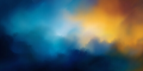 Abstract watercolor background with blue and orange color gradient texture