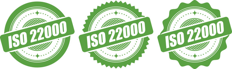 ISO 22000 Certification Stamp – Vector Seal and badge for Food Safety Standards