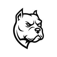 Pitbull Head Logo Illustration for Strength and Mascots