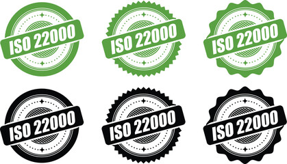 ISO 22000 Certification Stamp – Vector Seal and badge for Food Safety Standards