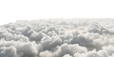 Cloudscape: A serene view of a vast cloudscape, evoking a sense of tranquility and limitless expanse. High angle shot and atmospheric depth.
