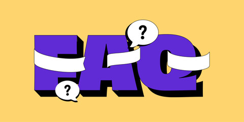 Bold FAQ Icon with Question Mark in Speech Bubble – Colorful Customer Support and Information Graphic Design