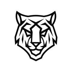 Geometric Tiger Head Logo Illustration for Mascots